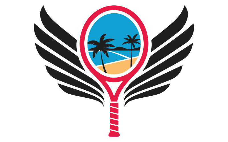 Um logotipo de uma raquete de tênis de praia