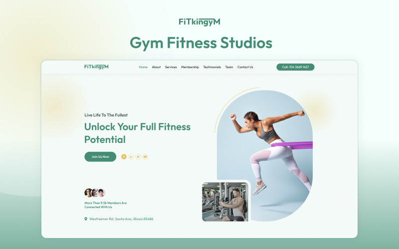 FitKinGym – Premium Gym Elementor Mall för Fitness Studios