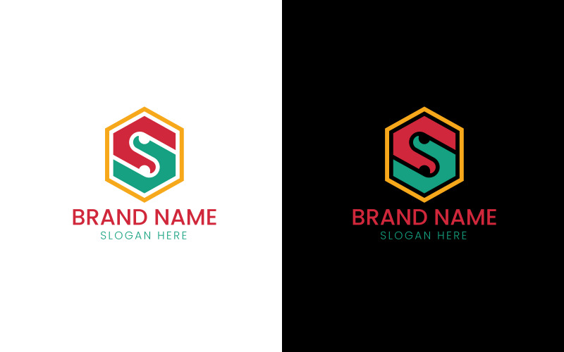 Letter S hexagon technologie logo-10-451