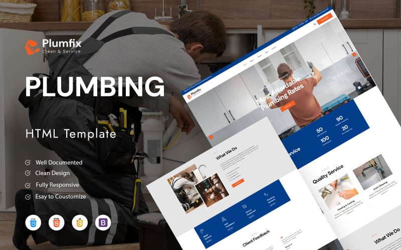 Plumfix – HTML-шаблон сантехнічних послуг