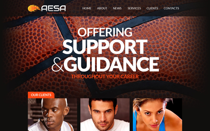 篮球自适应网站模板