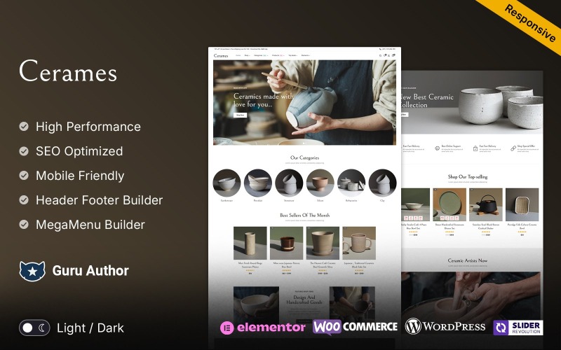 Cerames - Keramisk keramik och hantverk WooCommerce-tema