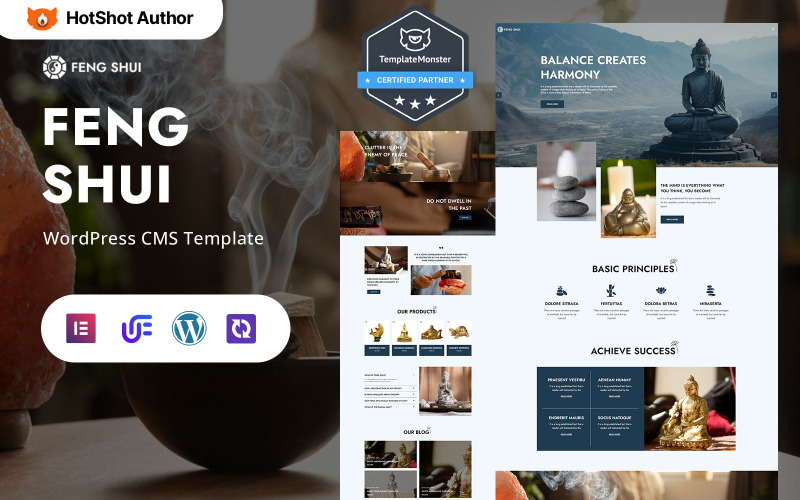 风水 - 精神健康和整体生活 WordPress Elementor 主题