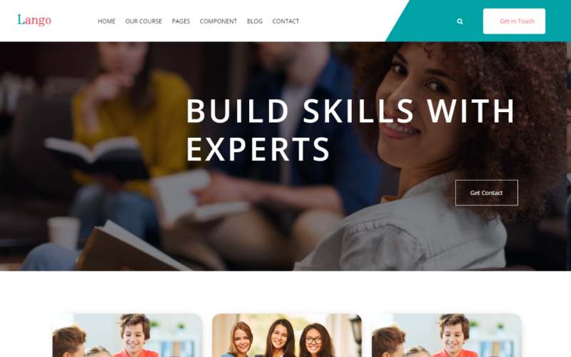 Plantilla HTML para Lango: escuela de idiomas, universidad y formación en línea
