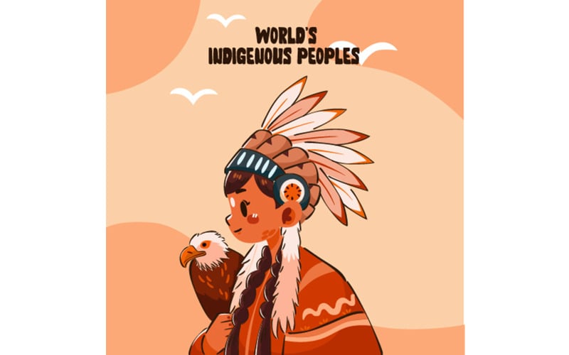 Internationale Dag van de Inheemse Volkeren van de Wereld Illustratie