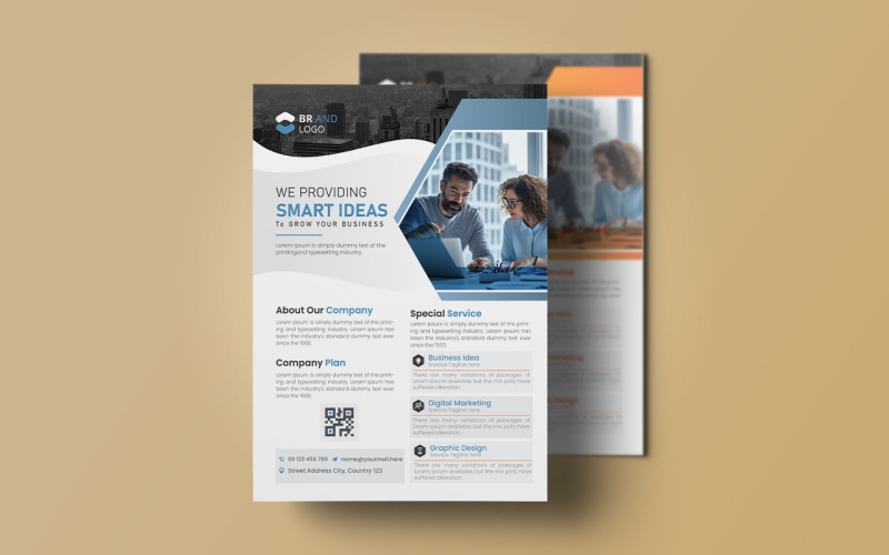 Modèle de conception de flyer moderne et d'entreprise