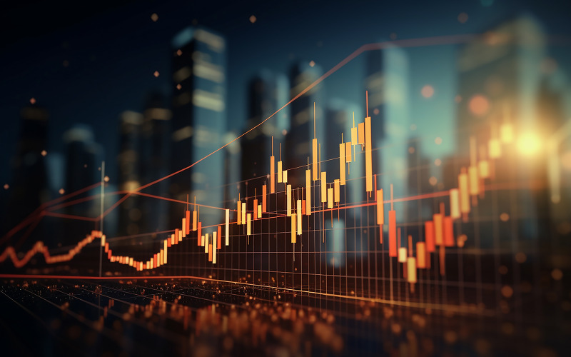 Analiza handlowa wykresu giełdowego, inwestycje finansowe, wykres giełdowy finansowy lub wykres forex