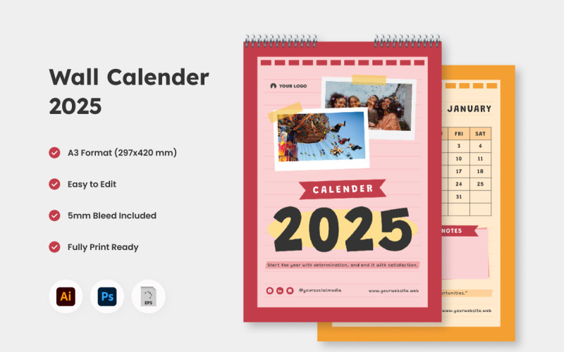 Настенный календарь 2025 Дизайн V3