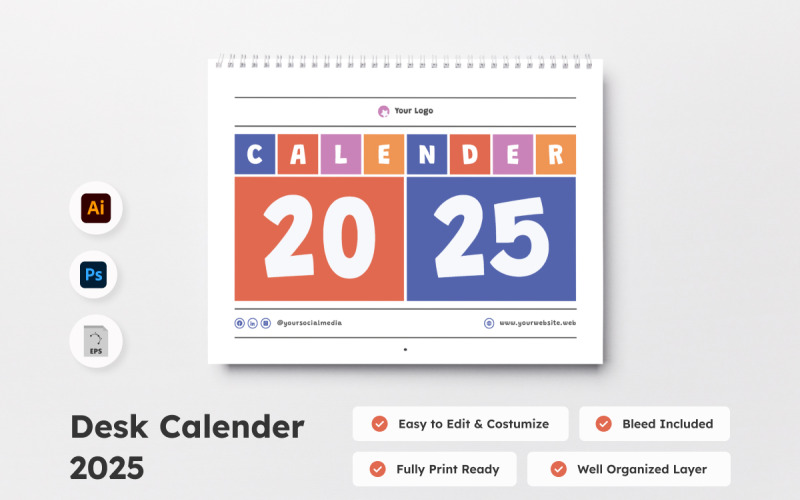 Skrivbordskalender 2025 Design V6