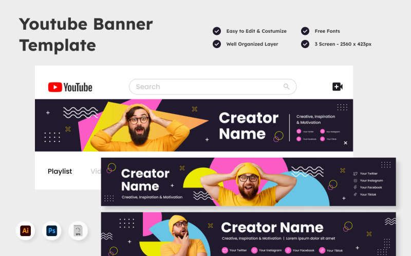 YouTube-bannersjabloon V1