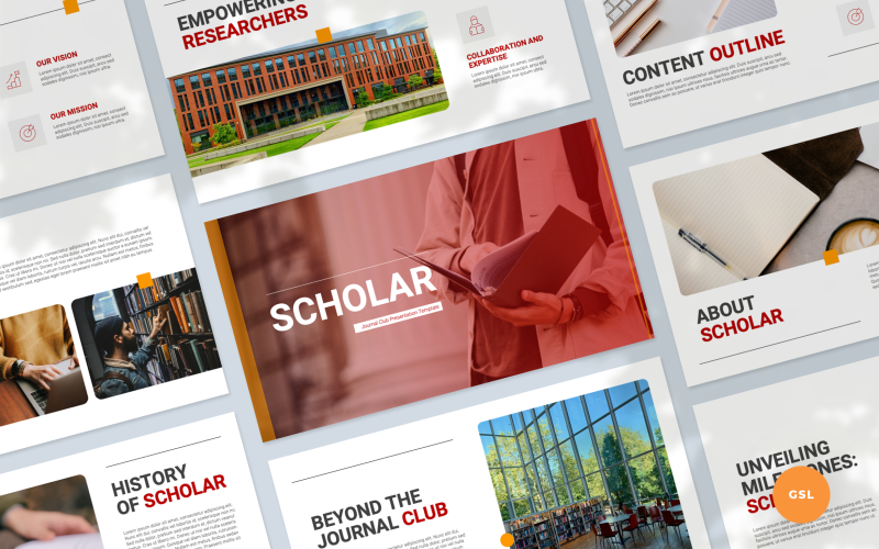 Plantilla de presentación de Google Slides para Scholar Journal Club