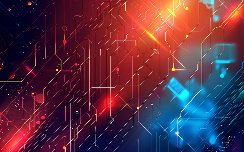 Abstraktní futuristické obvodové desky, ilustrace špičkové počítačové technologie