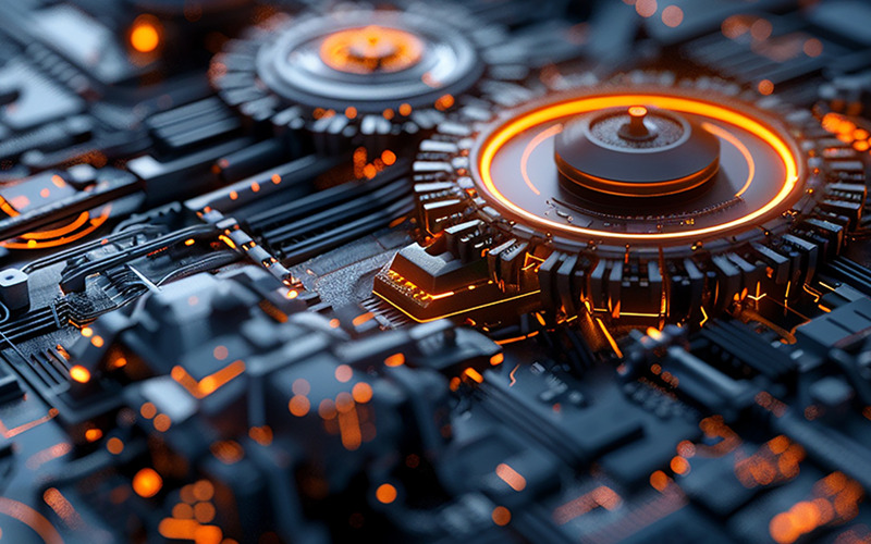 Absztrakt műszaki háttér kiemelve az integ
