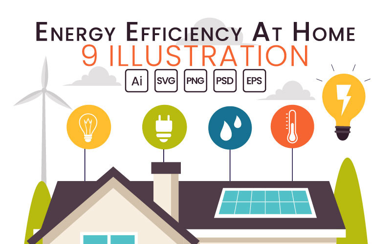 9 Ilustração de eficiência energética em casa