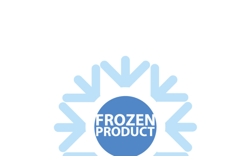 Modrý mražený produkt. Logo jídla