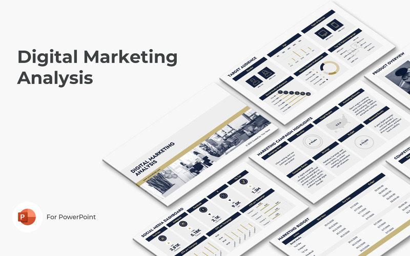 Szablon programu PowerPoint do analizy marketingu cyfrowego