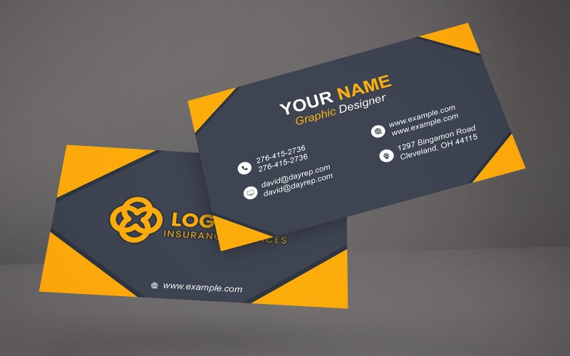 Clean Business Card Template for Photoshop – 3.5 x 2.5 Inches – Fully Editable PSD