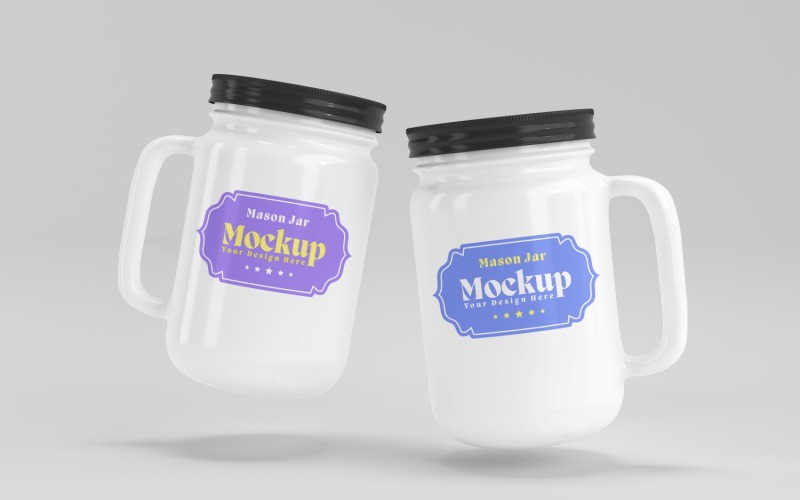 Frosted Mason Jar Mockup för förpackningsdesign Mockup Presentationer 26