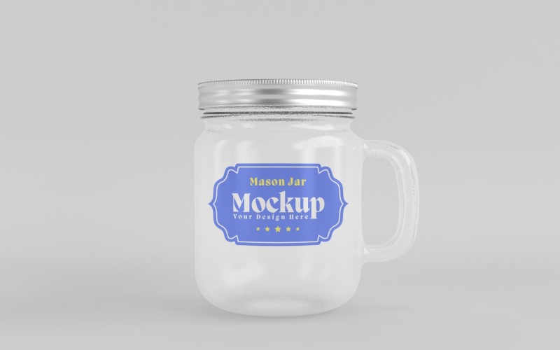 Frosted Mason Jar Mockup för Mockup-presentationer för förpackningsdesign 07