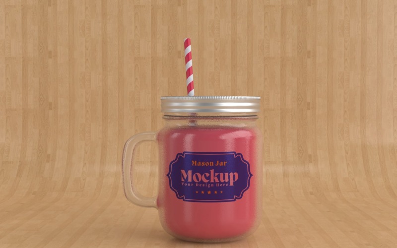 Mason Drinking Glass Jar Mockup för anpassningsbart varumärke 10