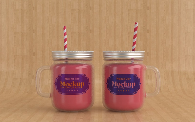 Mason Drinking Glass Jar Mockup för anpassningsbart varumärke 11