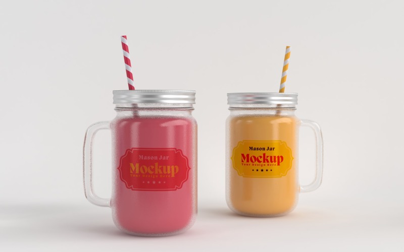 Mason Drinking Glass Jar Mockup för anpassningsbart varumärke 18