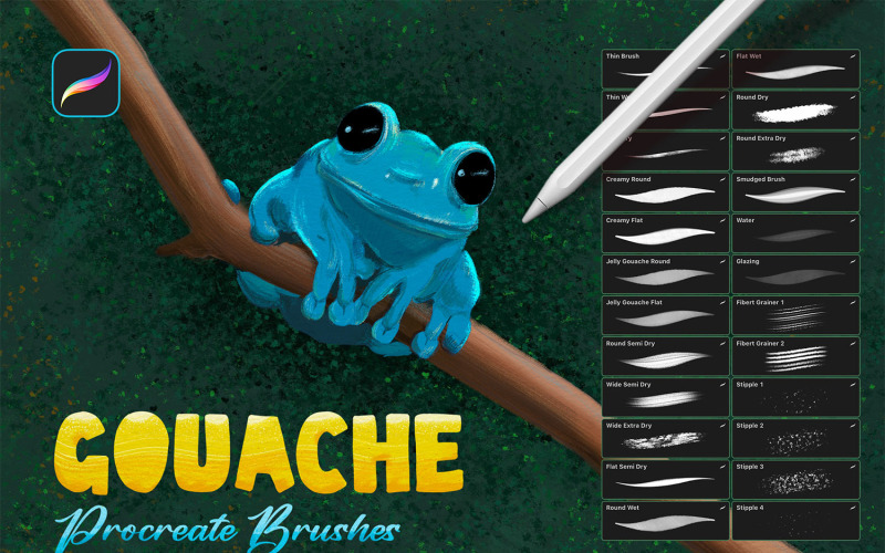 Pinceles para gouache Procreate