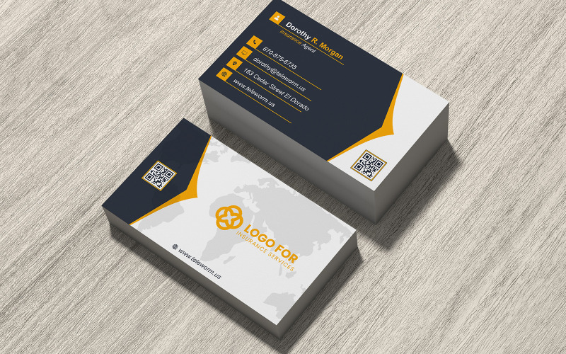 Professional Business Card PSD Template – Front & Back Design with Bleed – 300 DPI