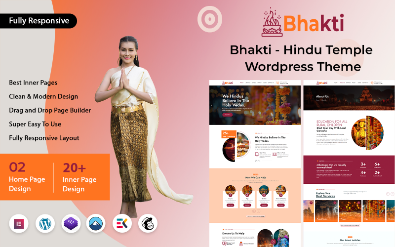 Bhakti-印度教寺庙 Wordpress 主题