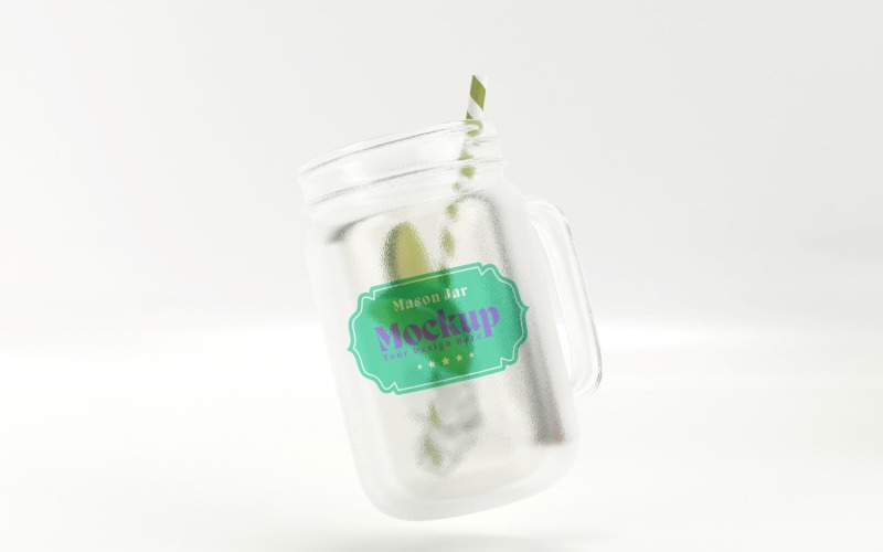 Mason Drinking Glass Jar Mockup för anpassningsbart varumärke 58