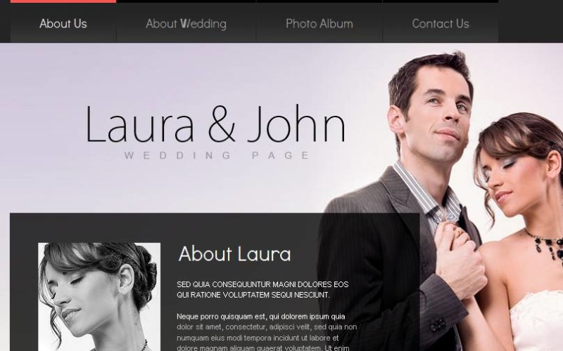 Wedding Album Facebook HTML CMS Template TemplateMonster