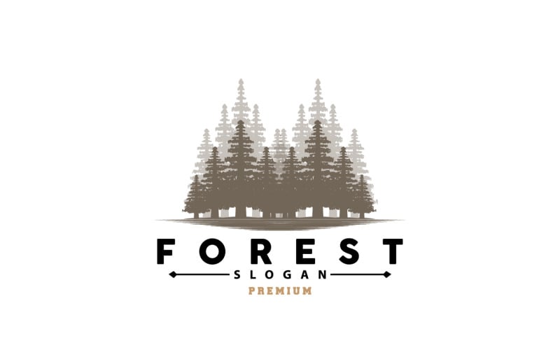 Logo de forêt vecteur forêt bois pin V5