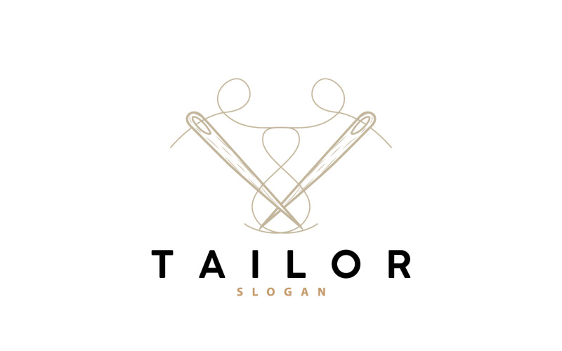 Logo sartoriale ago e filo vettore V10