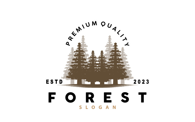 Logotipo da floresta Vector Forest Wood Pine V6