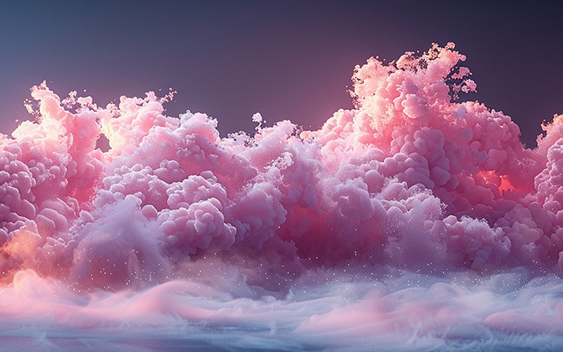 Céu branco rosa com nuvens