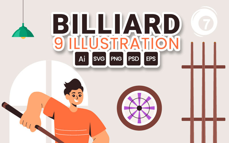 9 Ilustração de jogo de bilhar