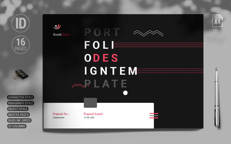 Modello di layout del portfolio (.Indd)