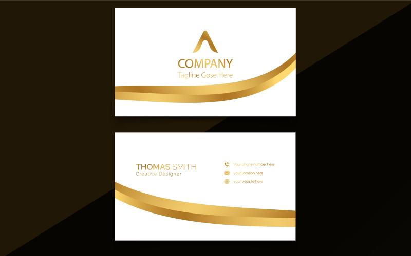 Luxury golden combination business card template design