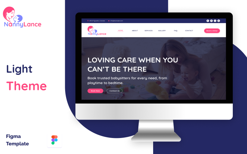 NannyLance - Plantilla Figma para sitio web de niñera de una página