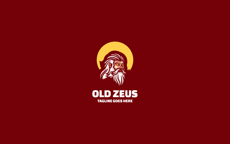 Oude Zeus Mascotte Cartoon Stijl