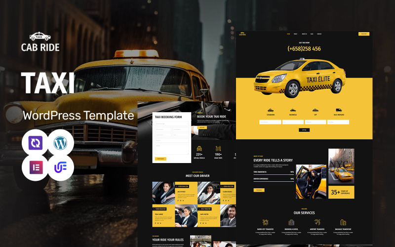 Cab Ride - 出租车服务和城市交通 WordPress Elementor 主题