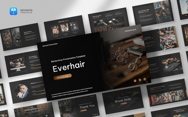 Everhair-理发店主题演讲模板