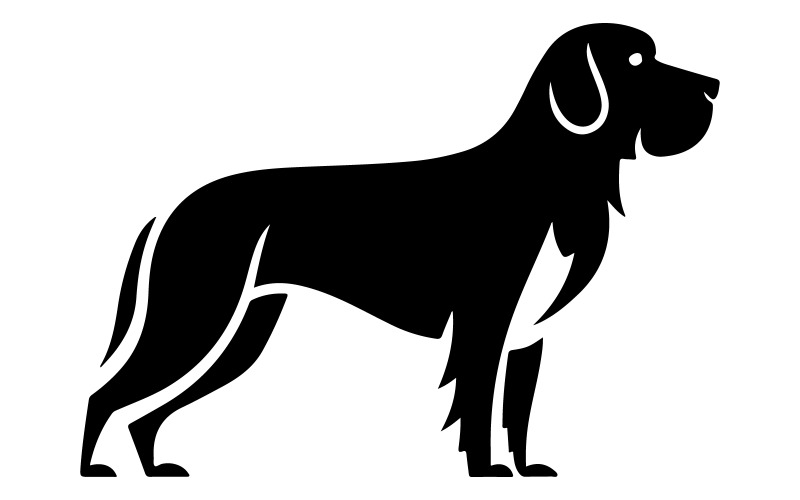 silhouet van een staande hond