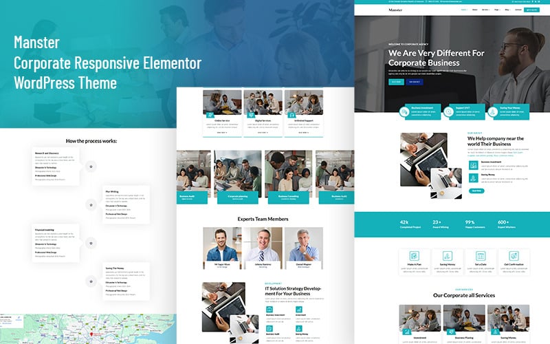 Manster — корпоративная адаптивная тема Elementor WordPress