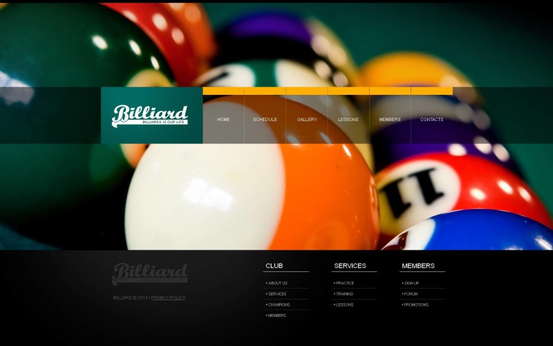 бильярд moto cms html шаблон