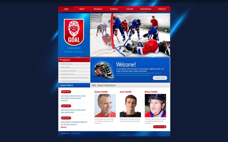 шаблон html hockey moto cms