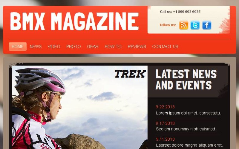 Szablon Facebook HTML CMS #46488 na temat: BMX