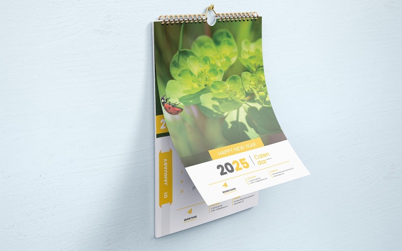 Calendrier mural 2025 | Design d'entreprise moderne