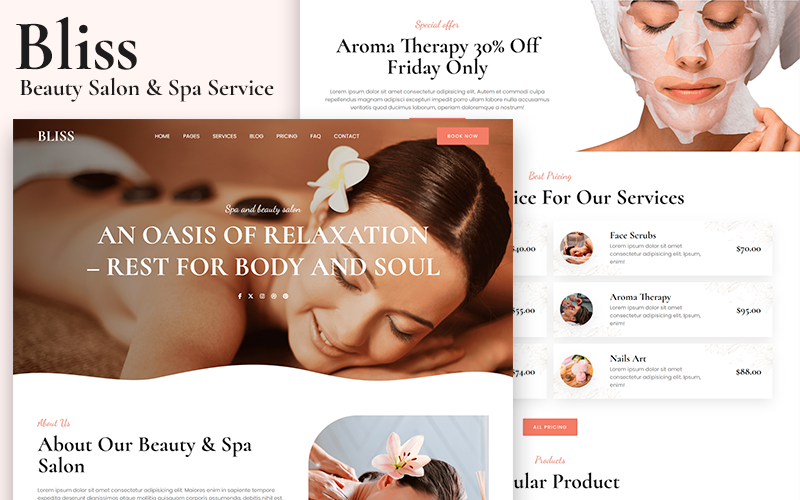 Bliss - Beauty Salon & Spa Service HTML5 Template