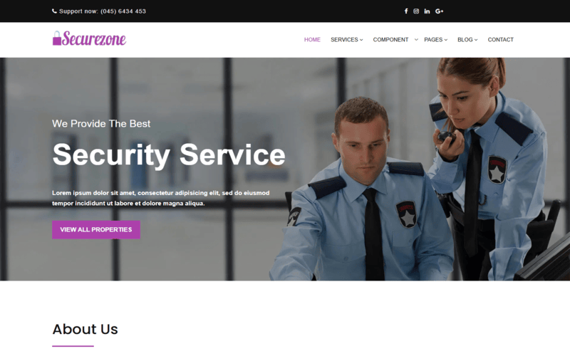 SecureZone || HTML-sjabloon voor beveiligingsdienstbedrijf